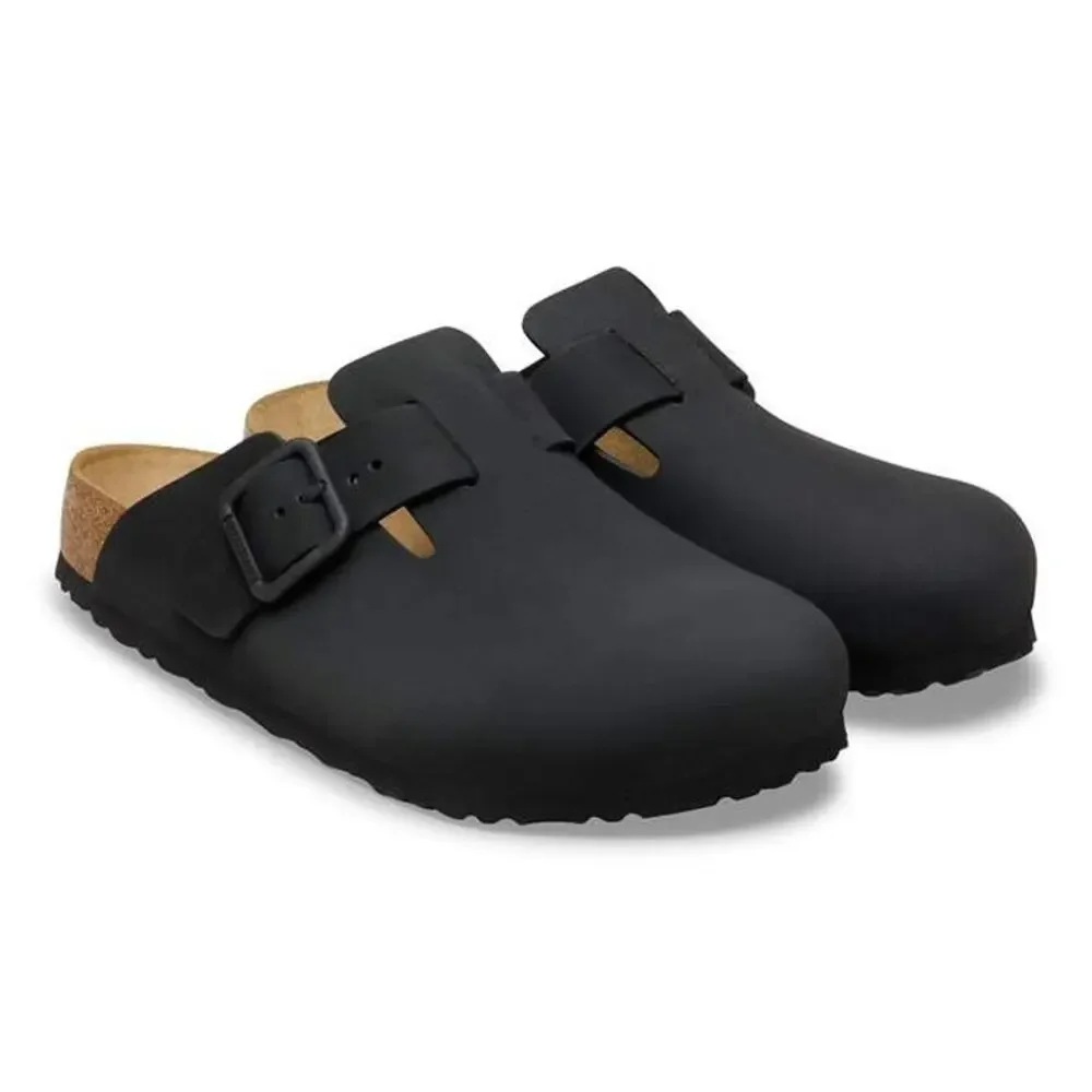 Birkenstock® Boston Men's Clogs In Oiled leather Leather Black US Size 10 NWOB